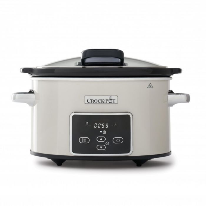 Slowcooker Crockpot 3500ml CR060 digitaal creme-wit met klapdeksel