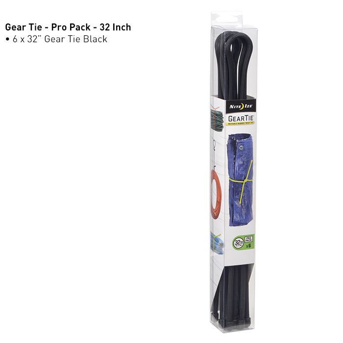 Allesbinder Kabelbinder 80cm 6stuk Zwart NiteIze Gear Tie Herbruikbaar