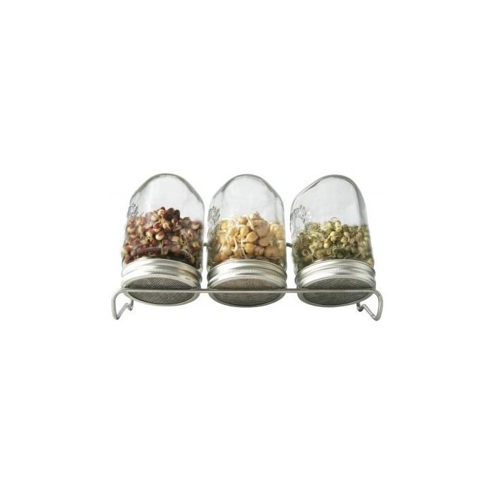 kiemglas 3x1000ml met houder