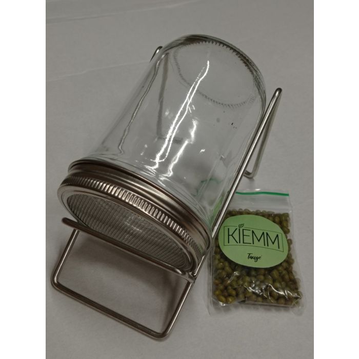 kiemglas 500ml met houder