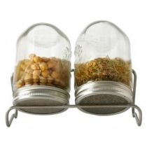 kiemglas 2x1000ml met houder