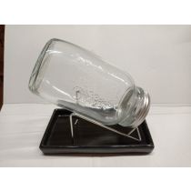 kiemglas 1500ml met houder en druppelschaal antraciet